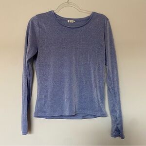 free people lavender glitter sheer long sleeve stretch tee intimately XL